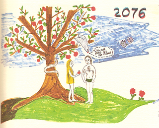 Illustration for article titled 1970s Children Draw Robot Presidents and Nuclear Apocalypse